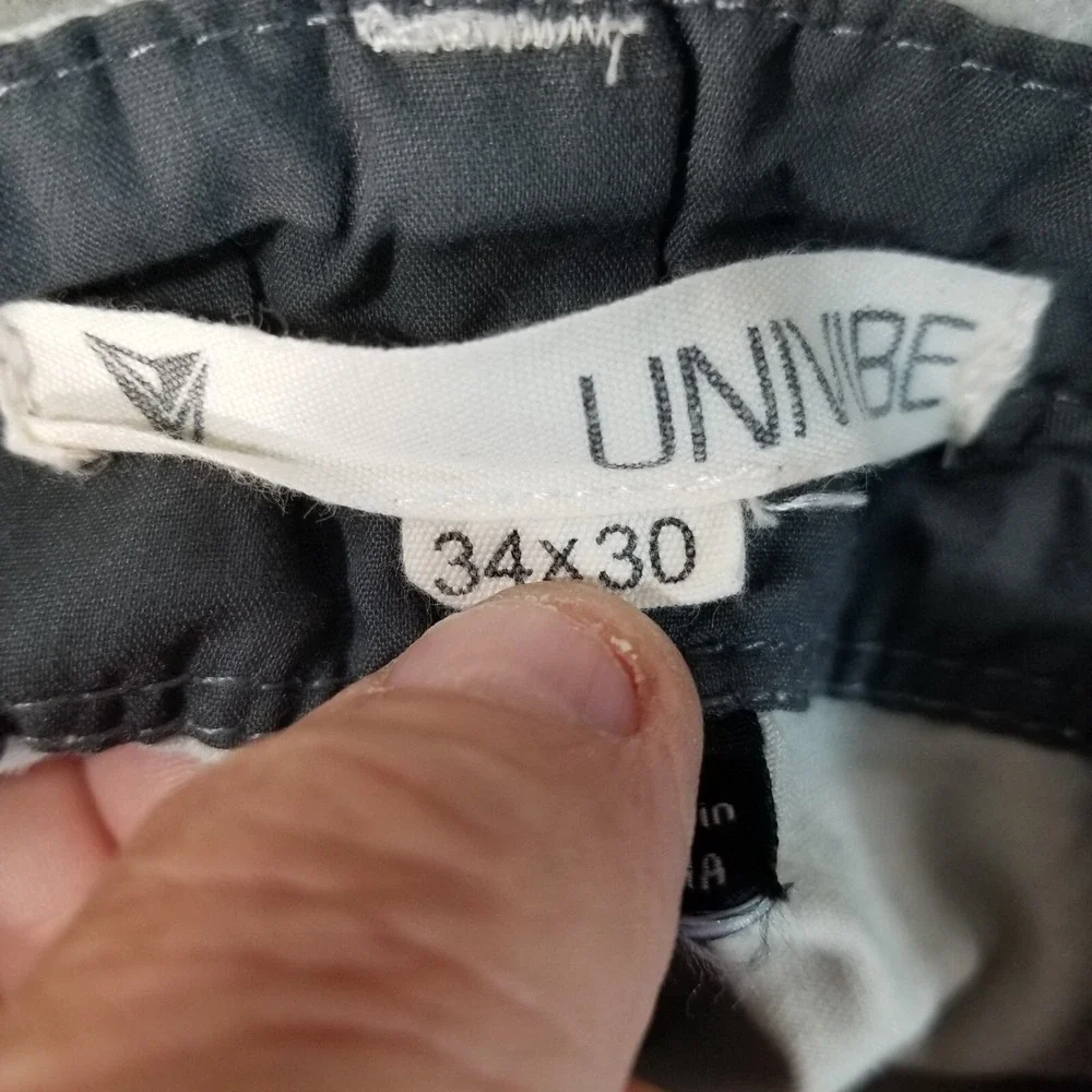 Univibe cargo pants men's 34x30 gray cotton grunge Street Y2K belt